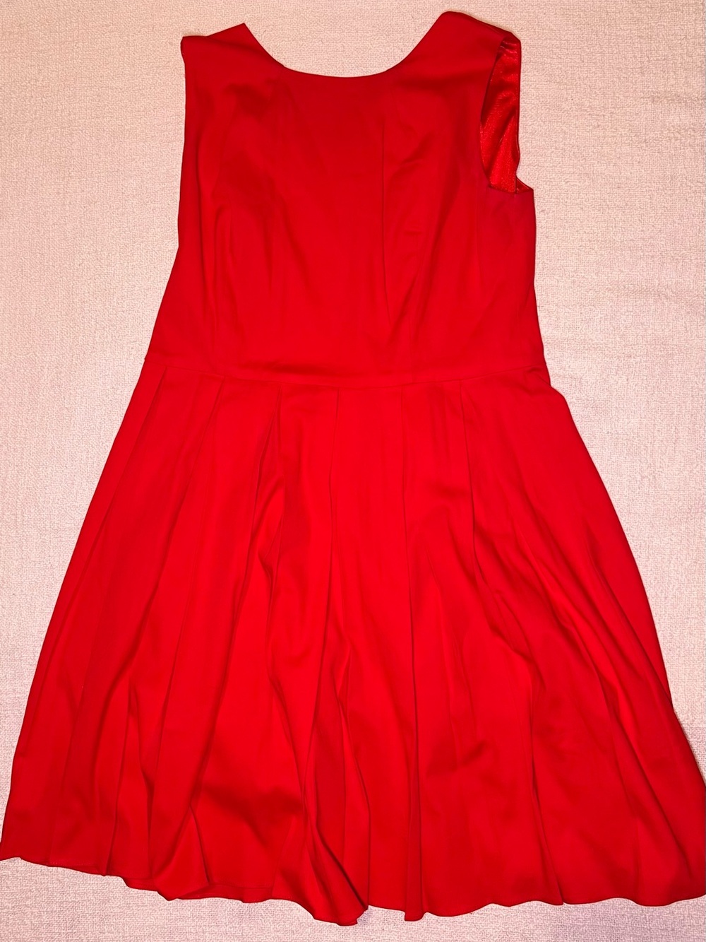Luouse Rockabilly Vintage Inspired Red Sleeveless Fit-and-Flare Dress